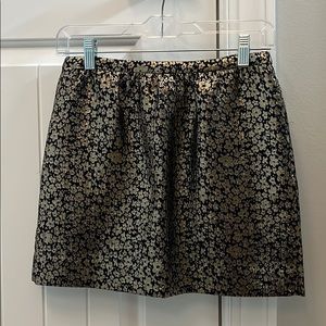 J Crew Metallic Floral Mini Skirt